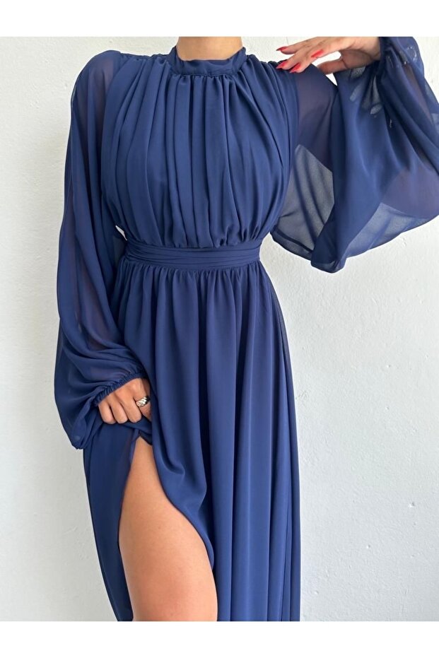 Melina Mavi Elbise - 2