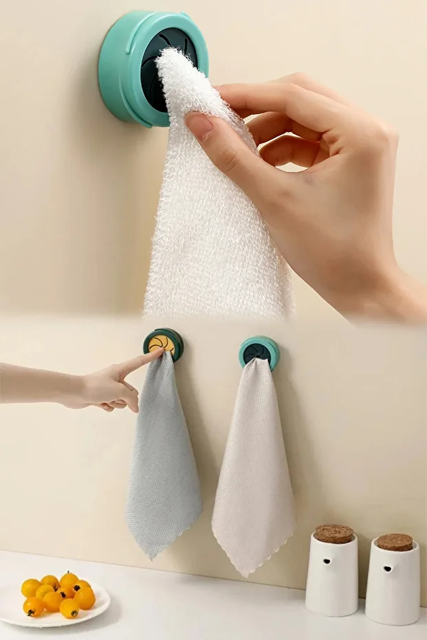 2'li Çok Amaçlı Pratik Tak Çek Güçlü Yapışkanlı Askılık Banyo Lif Askısı Mutfak Bez Askı Havlu Askı - 4