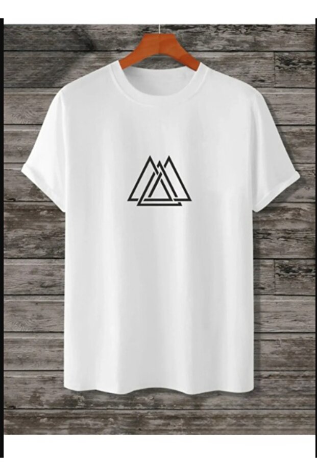 t-shirt triangle printed oversize crew neck