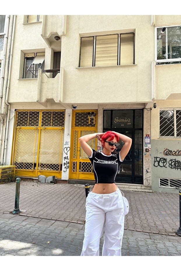 Y2k Beyaz Crop Top - 5