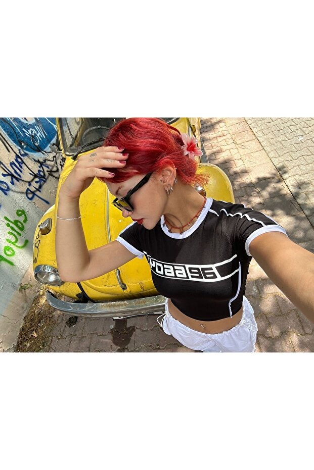 Y2k Beyaz Crop Top - 6