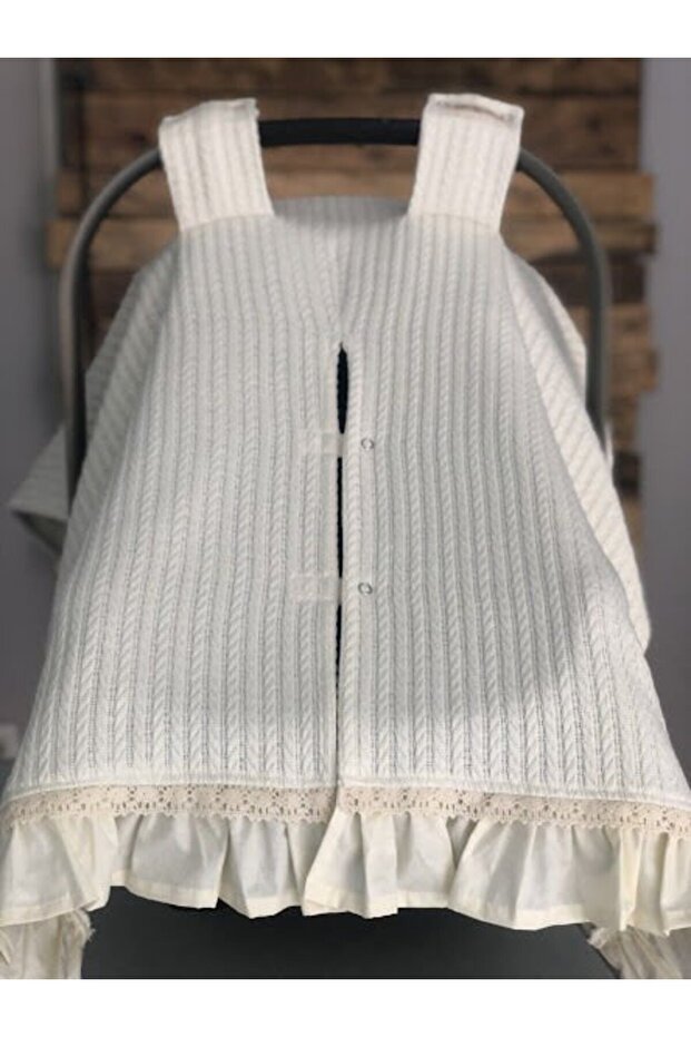 Cream Knit Pique Cream Poplin Ruffle Cream Lace Stroller Cover