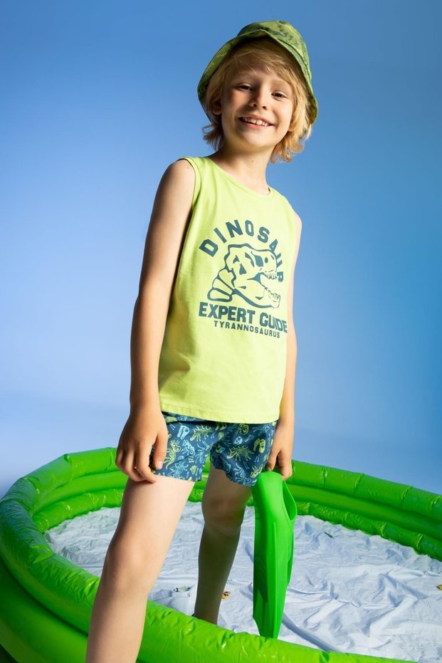 Boy's Printed Athlete Swim Shorts 2-Piece Set