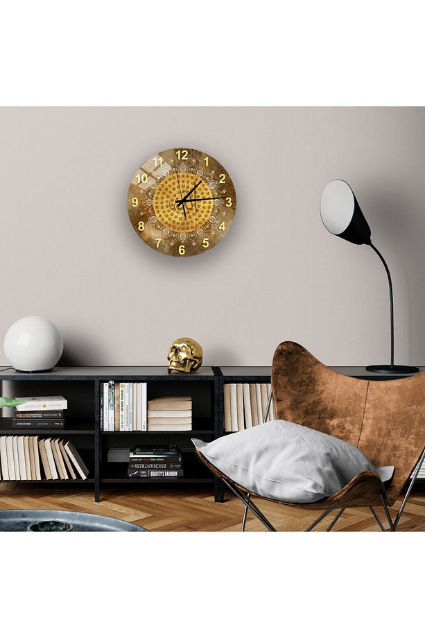 Duvar Saati - Esma-ül Hüsna Yazılı Cam Duvar Saati, Salon İçin Saat Modelleri 36x36 cm 3TK985874199 - 3