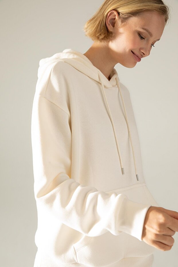 Relax Fit Kapüşonlu Sweatshirt - 4