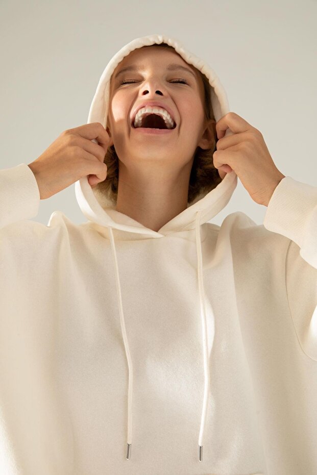 Relax Fit Kapüşonlu Sweatshirt - 5