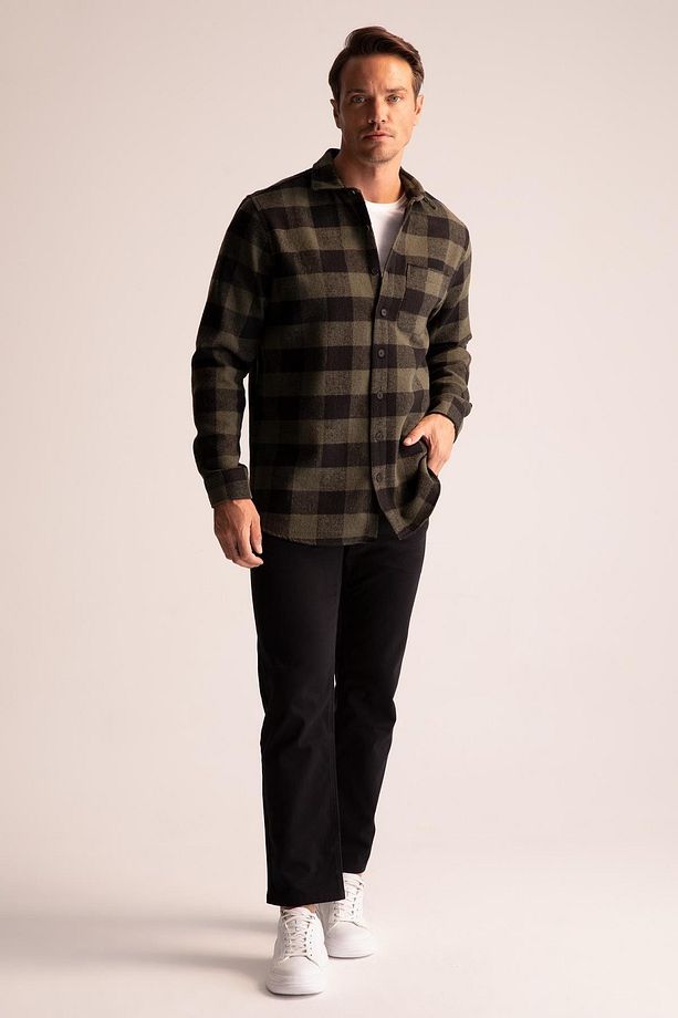 Regular Fit Kareli Uzun Kollu Gömlek - 2