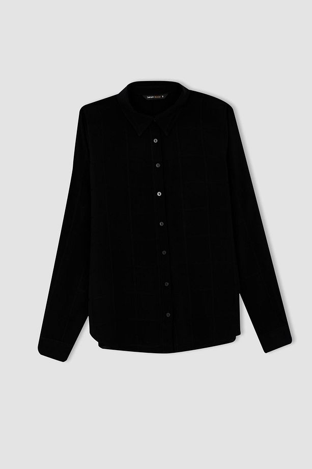 Regular Fit Dokulu Uzun Kollu Gömlek - 6