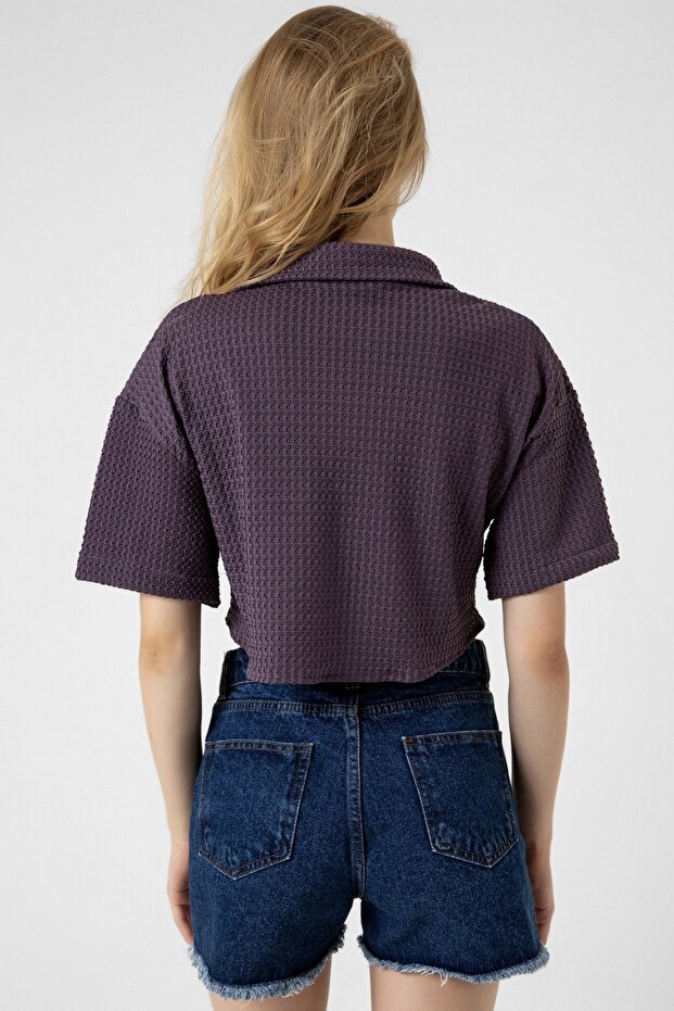 Bürümcük Cepli Crop Gömlek - 3