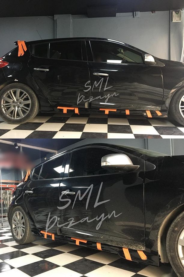 Renault Megane 3 Yan Marşpiyel 2008-2016 (PLASTİK) Boyasız Megan-megane 3 Yan-marşbiyel-bodykit-ek - 5