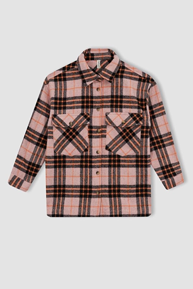 Langärmliges Hemd mit karierten Taschen für Mädchen - 7