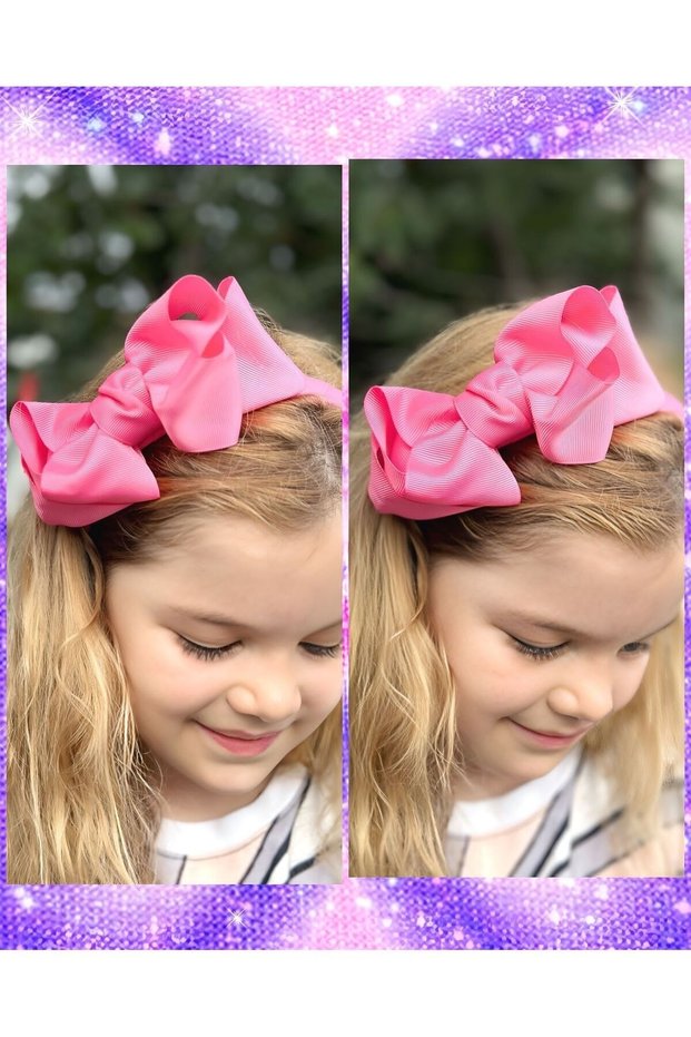 Giant fashion luxury jojo siva model large butterfly plied bow female child crown candy pink crown