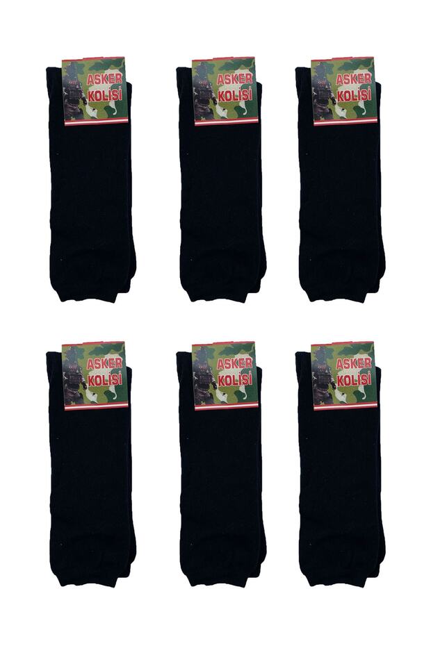 6-Piece Black Winter Towel Soldier Socks - Long Socks - Military Supplies