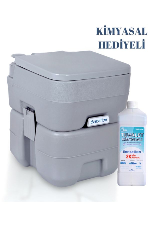 20 lt Portatif Taşınabilir Tekne ve Karavan Tuvaleti KİMYASAL HEDİYELİ - 1