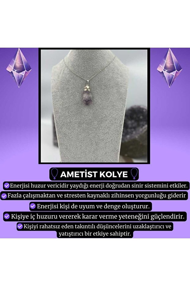 HAM AMETİST KOLYE - 1