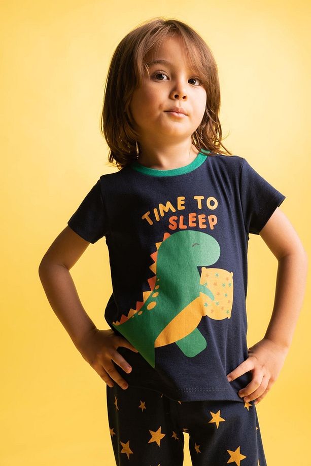 Erkek Bebek Desenli Ribana Kısa Kollu Pijama Takımı Z4275a223sp - 2