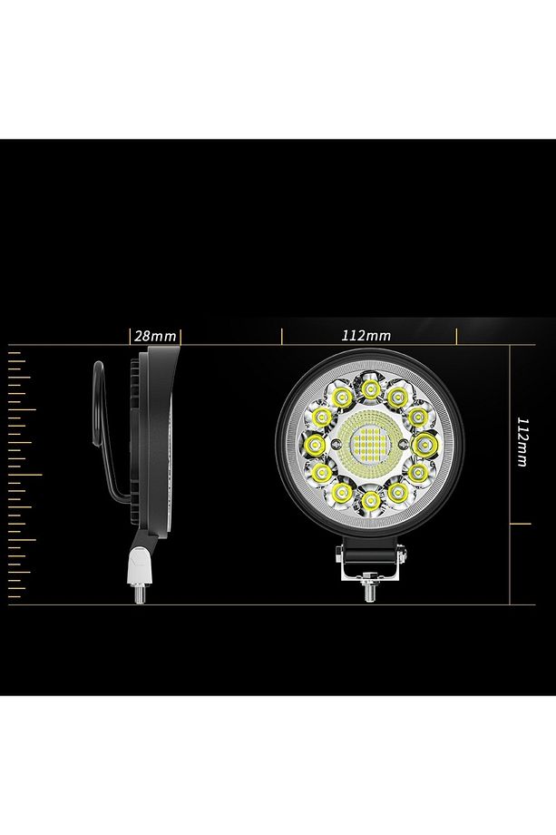 2 ADET Off Road 33 Led 99 Watt Yuvarlak Traktör Tır Kamyon Tekne Sis Farı Projektör Çalışma Lambası - 2