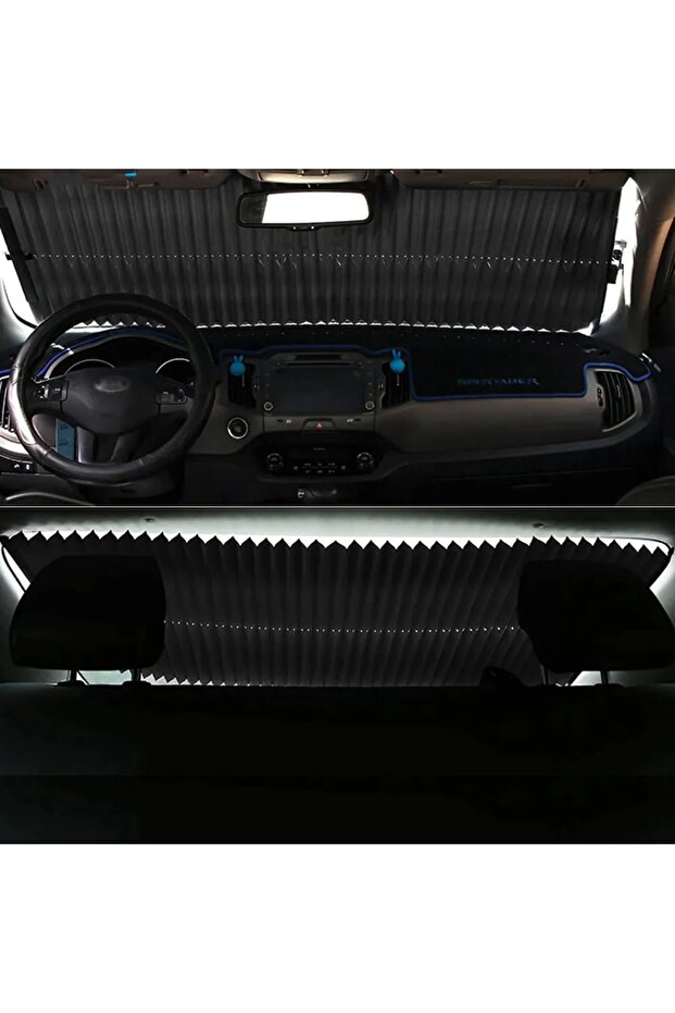 الزجاج الأمامي السيارات سيارة الدفع الرباعي شاحنة انزلاق الشمس الظل الزجاج الأمامي انزلاق الجيل الجديد ظلة معدنية - 5