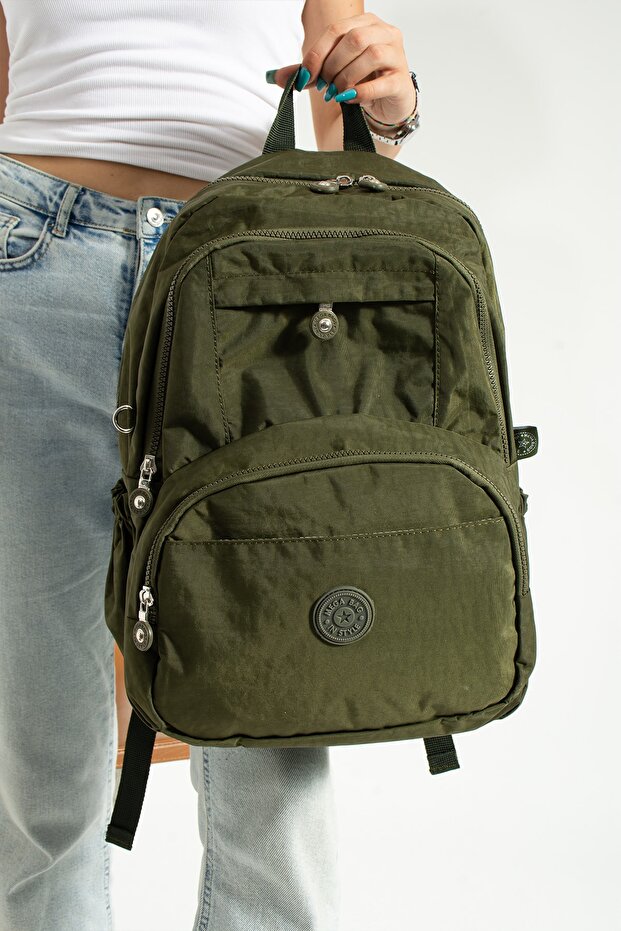 MEGA GREEN KIPLING MULTI COMPARTMENT SCHOOL BAG AND DAILY BACKPACK - 1