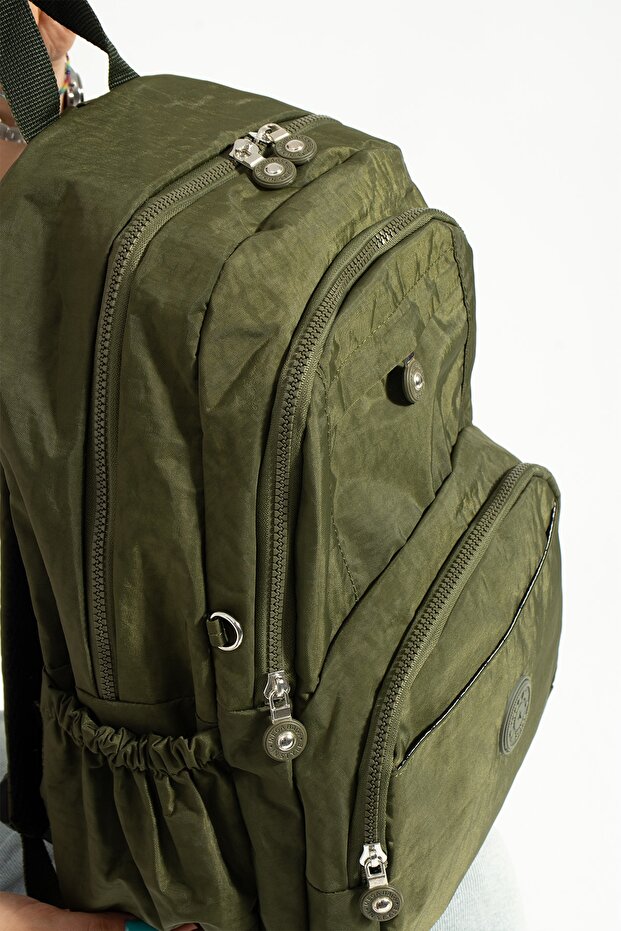 MEGA GREEN KIPLING MULTI COMPARTMENT SCHOOL BAG AND DAILY BACKPACK - 3