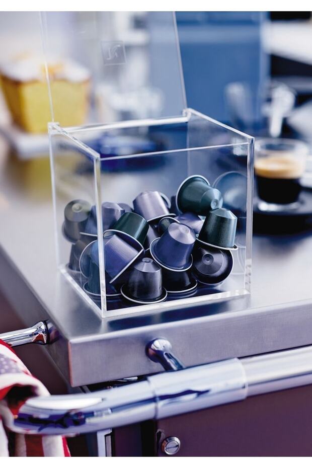 Nespresso Tchibo Kapsül Kahve Saklama Kabı Kutusu Açılır-Kapanır Kapak - 1