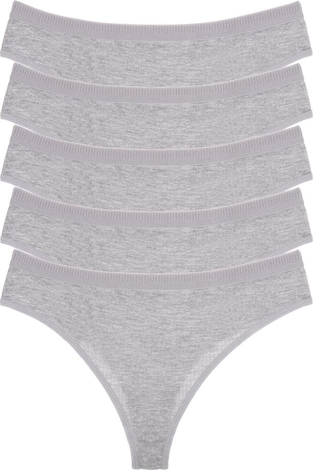 5'li Paket Tek Renk Tanga - 3
