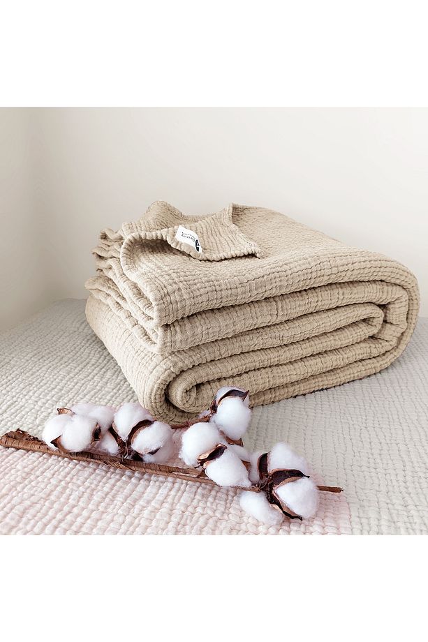Vizon Tek Kişilik 160 X 240cm Yatak Örtüsü/1 Adet 50x70cm Yastık 4 Katlı Multi Muslin %100 Pamuk - 2