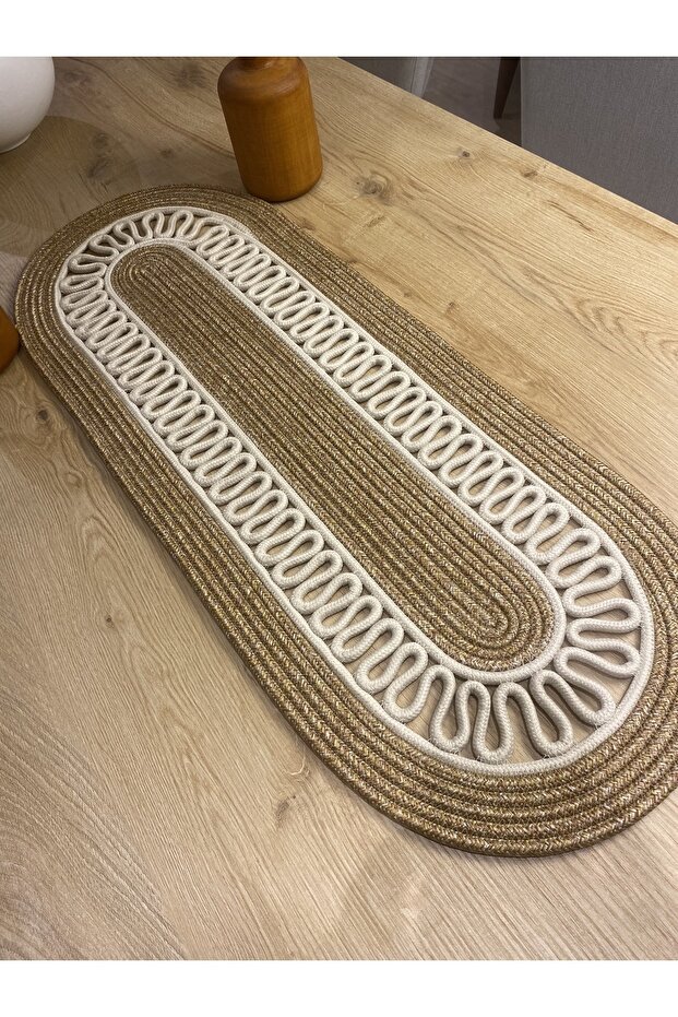 Modern Natural Jute, Patterned, Wicker, Placemat, Table, Coffee Table Cloth Runner. 30x80 - 5