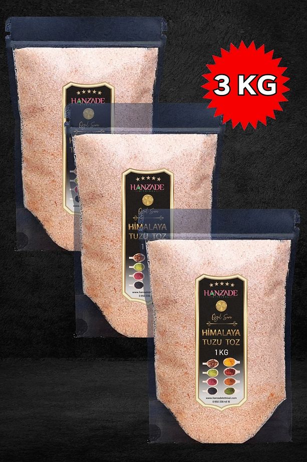 Pembe Himalaya Tuzu Toz 1 Kg x 3 Adet - 1