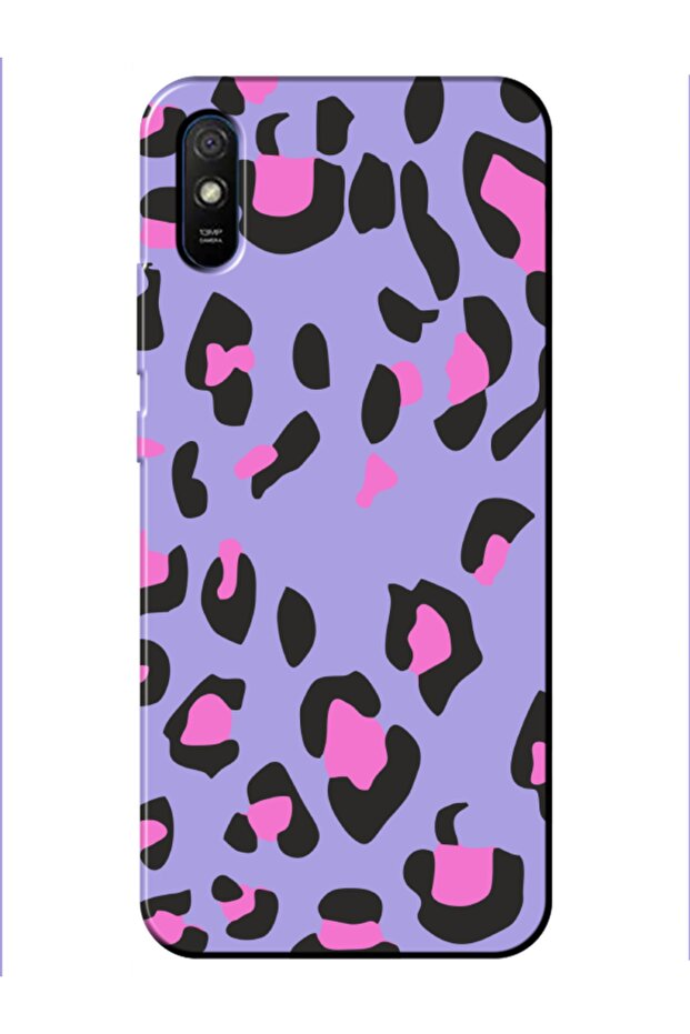 حافظة هاتف Redmi 9a بنمط الفهد أرجواني - 1