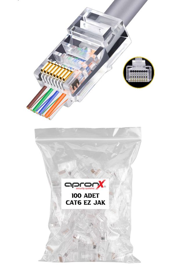 Ez-Rj45 Ez Rj45 Cat6 Açık Uçlu Soket 8P/8C Cat6 Konnektör 100Adet - 1