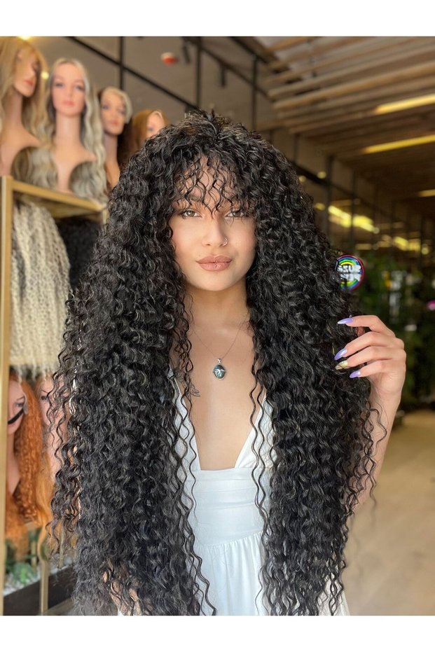 Afro Peruk Siyah Perçemli
