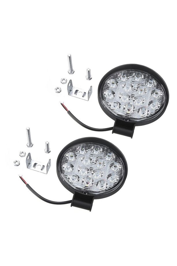 2 ADET Off Road 14 Led 42 Watt Yuvarlak Traktör Tır Kamyon Tekne Sis Farı Projektör Çalışma Lambası - 2