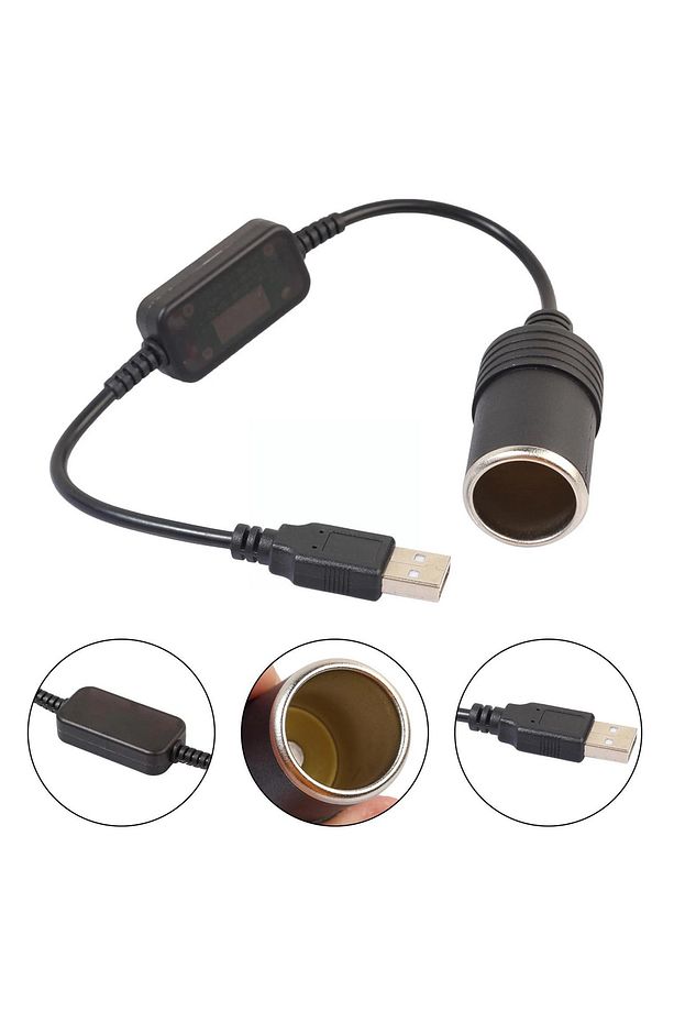 Pm-5726 Usb 2.0 5 Volt - 2 Amper To 12 Volt - 0.8 Amper Araç Çakmak Fişi Dişi Çevirici - 2