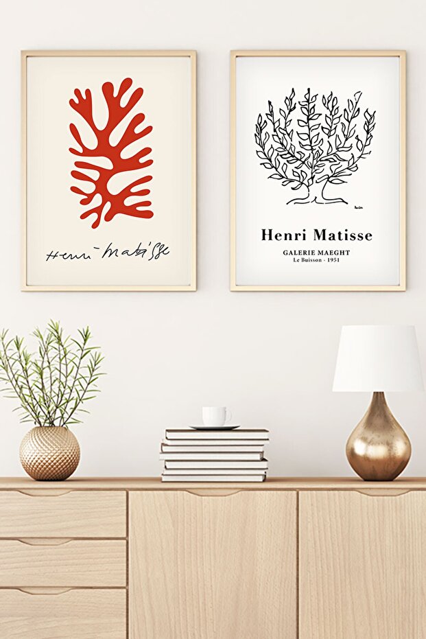 Ahşap Çerçeveli 2'li Set Tablo - 1