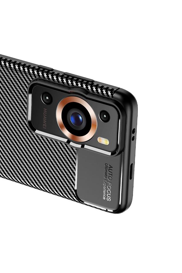 Huawei P60 Pro Uyumlu Kılıf Kamera Çevresi Korumalı Armor Karbon ince Dokulu Zırh Mat Kapak - 2