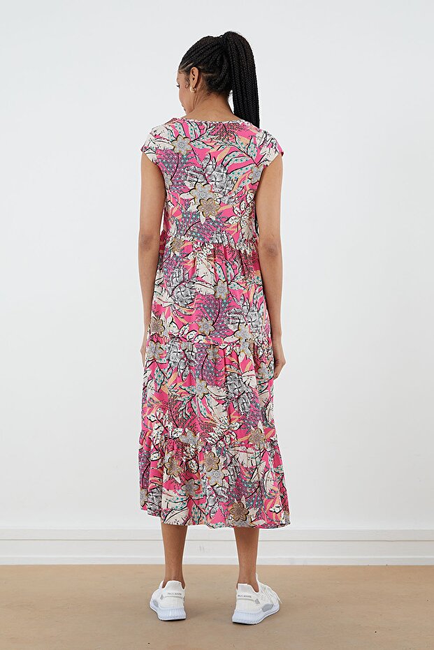 V-neck Patterned Dress - 4