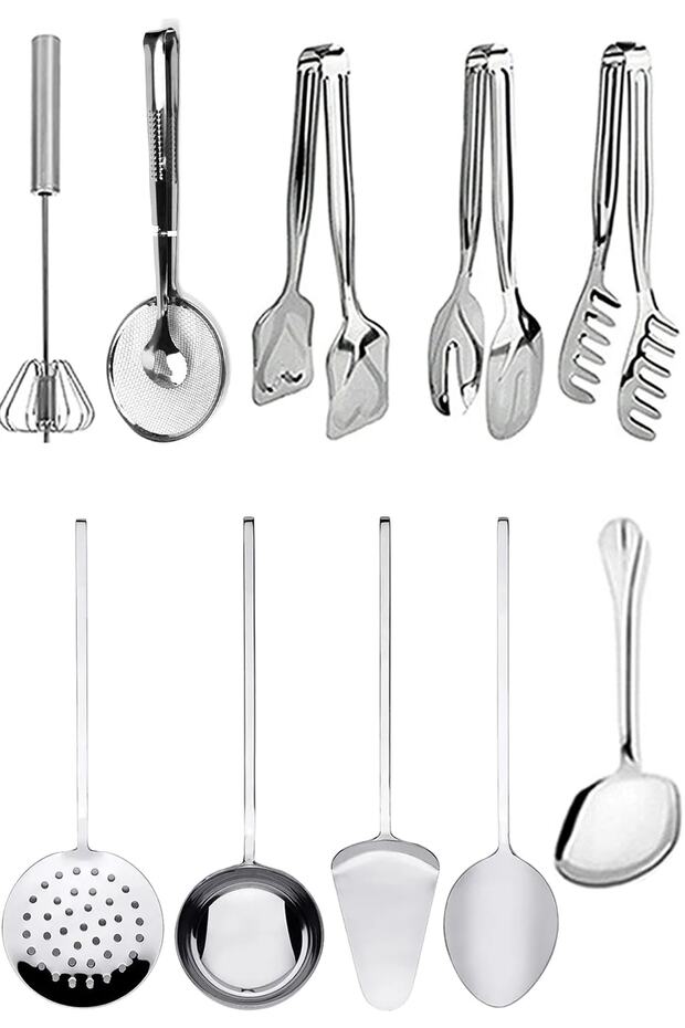 10 Piece Tongs+spatula+colander+ladle, Food Presentation Equipment, Serving Tongs Products
