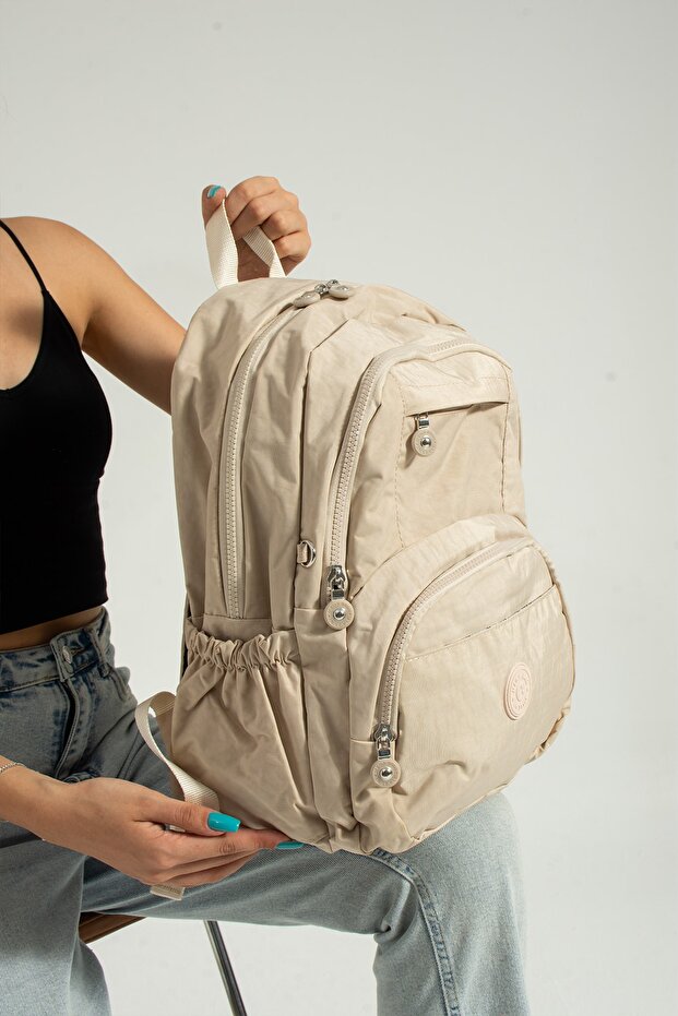 MEGA KREM KIPLING MULTI COMPARTMENT SCHOOL BAG AND DAILY BACKPACK - 1