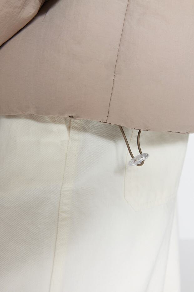 Taş Unisex Oversize Fit Dik Yaka Suya ve Rüzgara Dayanıklı Şişme Kışlık Mont TMNAW24MO00003 - 5