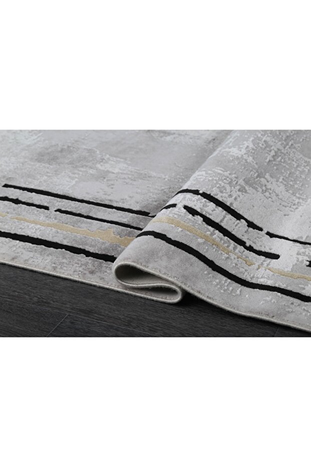 Aspendos Modern 4386b Gri-sarı Akrilik Makina Halısı - 3