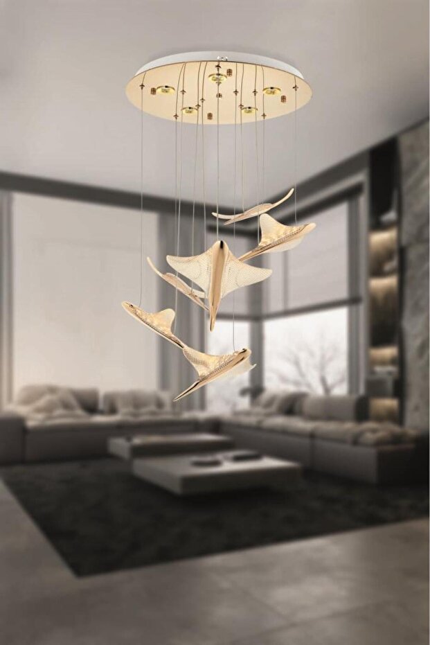 1205-5+1 6 Li Sarı Led Avize - 2