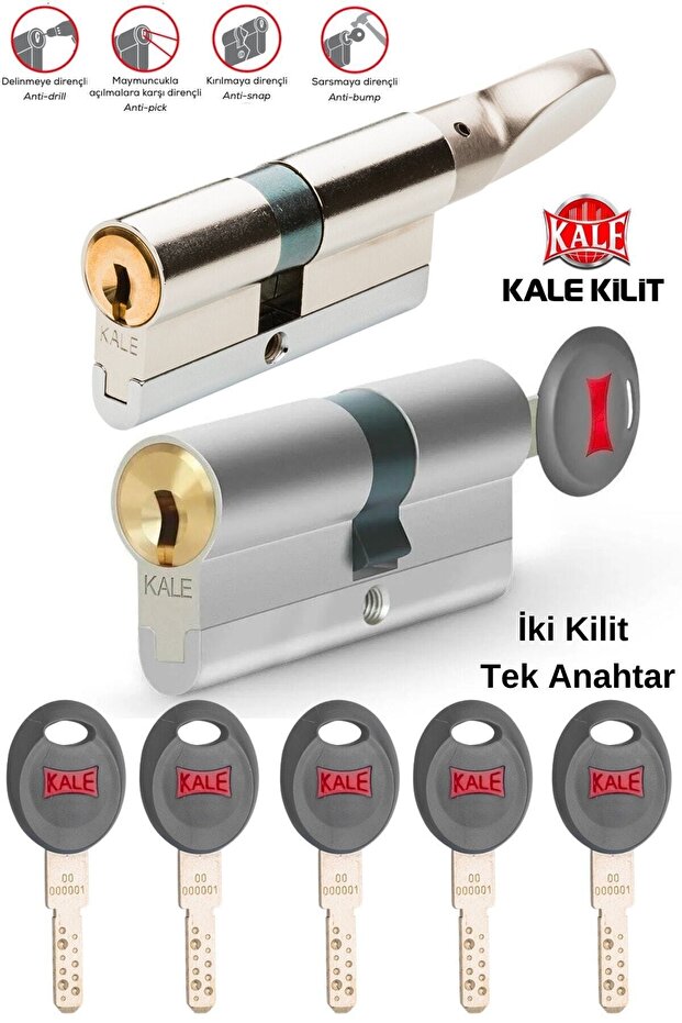 Kale 164 Cec And Kale 164 Cec M Twin Steel Door Lock Twin Lock Single Key Two Locks 68mm