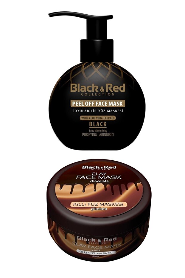 Black & Red Peel Off Black Face Mask Purifying 250 Ml - Clay Face Mask Chocolate 400gr