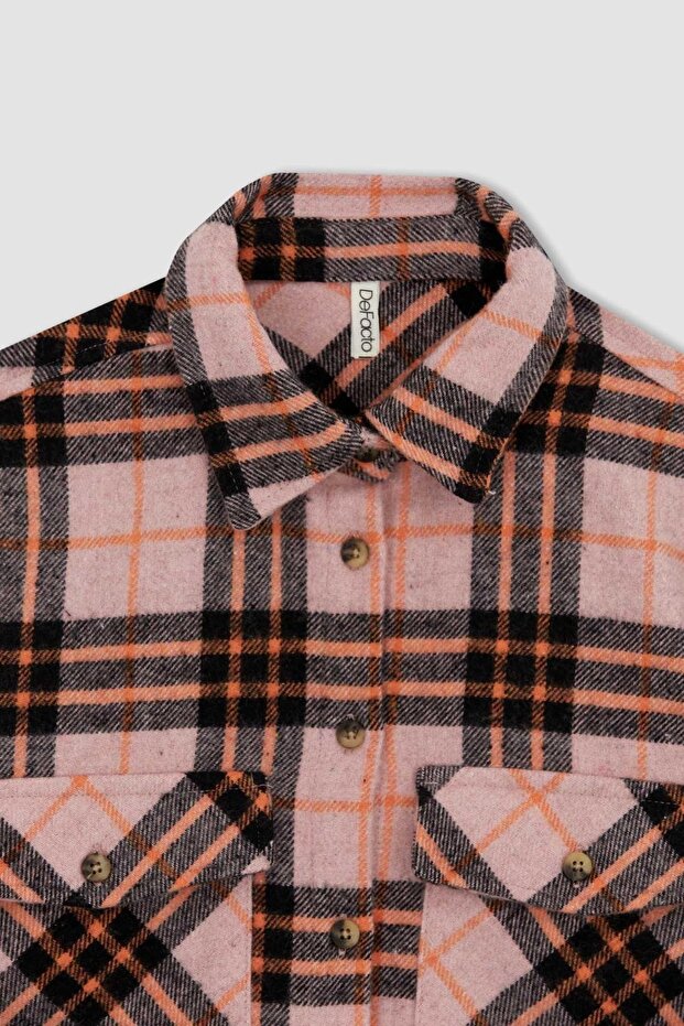 Langärmliges Hemd mit karierten Taschen für Mädchen - 8