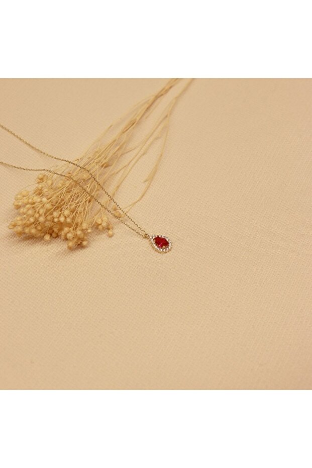 Damla Yakut Minimal Kolye - 2