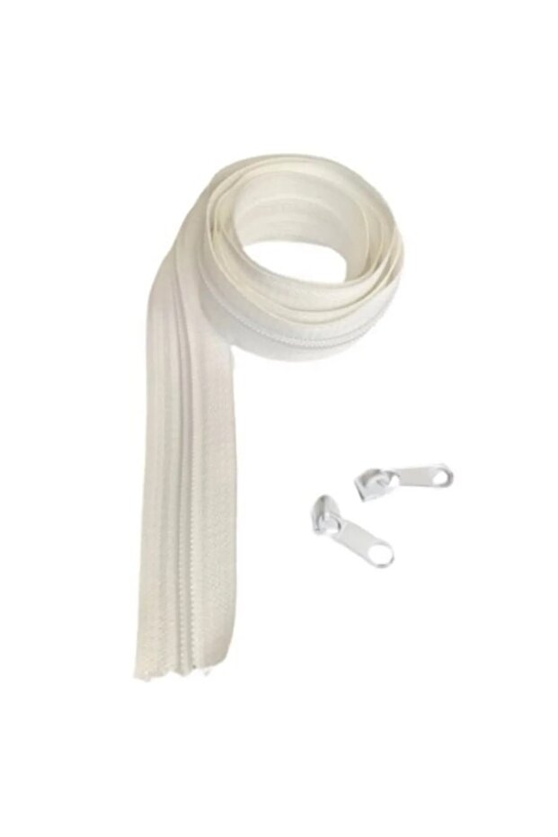 Meter Zipper White Color (5 Meter Zipper and 5 Pieces of Brackets)