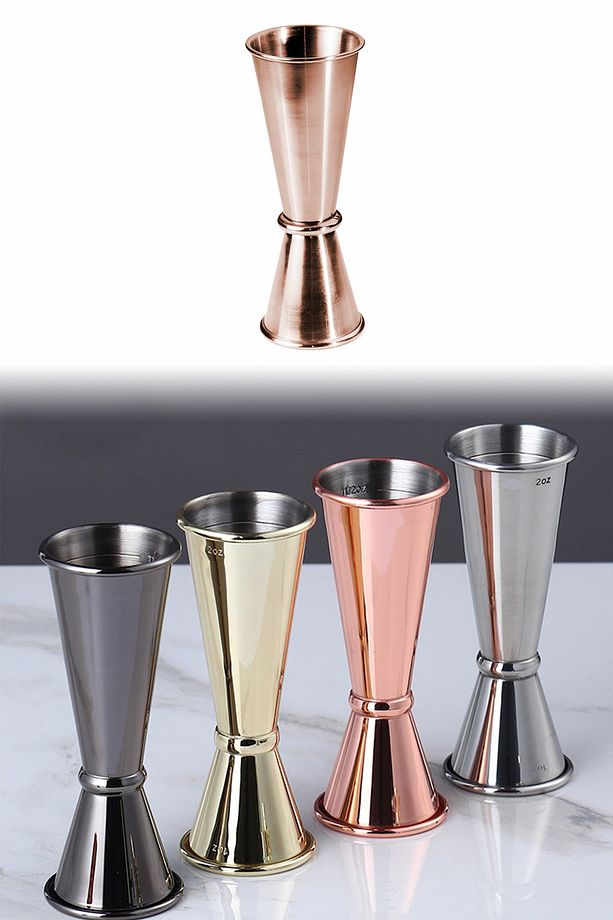 Jigger Kokteyl Ölçü Kabı Çift Taraflı 3/6cl Paslanmaz Çelik Bakır Renk RA325 - 1