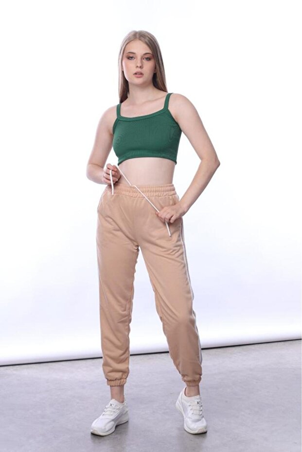 Women's Striped Mink Summer Elastic Leg Classic Sweatpants