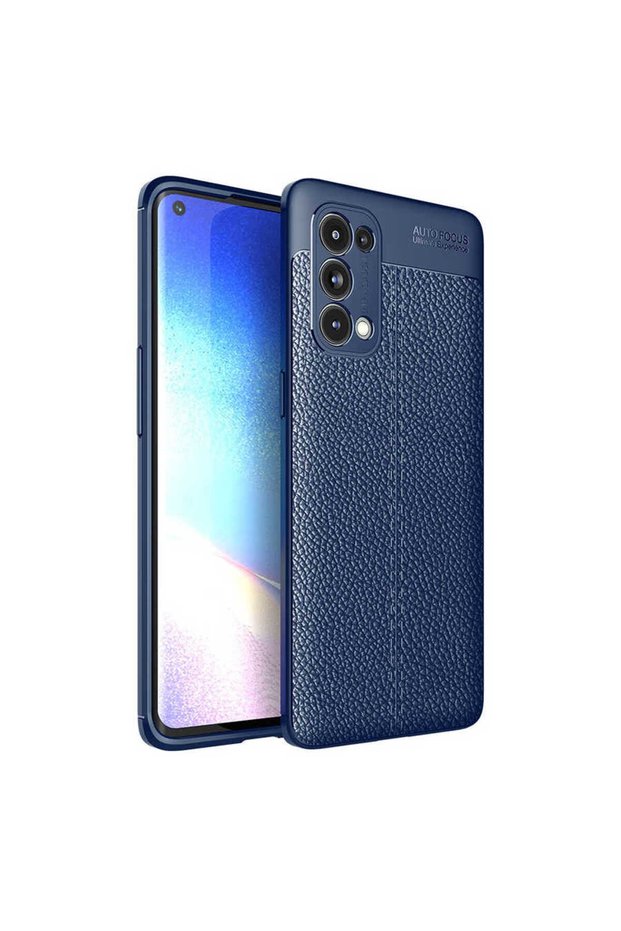 Oppo Reno 5 5g Case Camera Protected Leather Look Stitching Detail Silicone Cover Niss